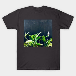 Peace lily green flower leaves. T-Shirt